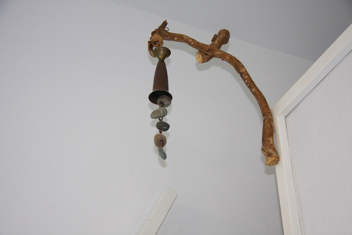 Come In!, wood, brass, granite, 15 x 45 x 75 cm
