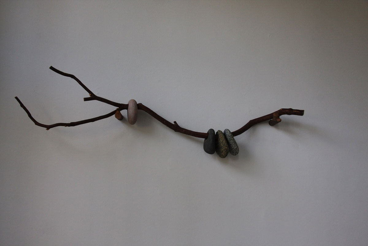 Hunting Field, granite, wood, 150 x 21 x 33 cm